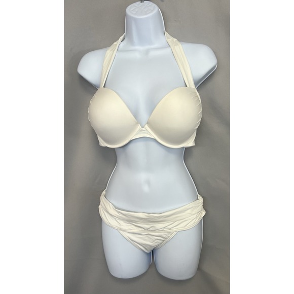 Victoria's Secret Vintage Bombshell push-up bikini set in white. Sz M/ 36C - Picture 2 of 7